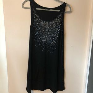 EILEEN FISHER BLACK MERINO TUNIC WITH PAILLETTES GLAM